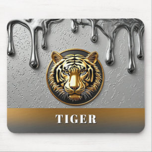 Tapis De Souris Conception d'emblème de tigre en or de luxe 🐯
