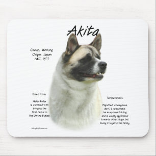 Tapis De Souris Conception d'histoire d'Akita (pinto)