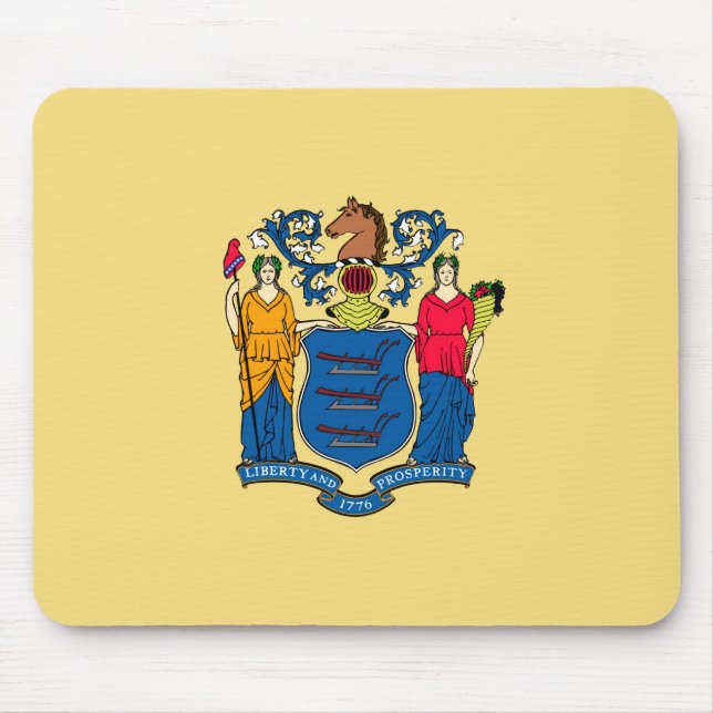 Tapis De Souris Conception du drapeau de l'État du New Jersey (Devant)