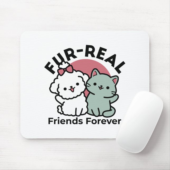 Tapis De Souris Conception "Fur-Real Friends Forever" (Avec souris)