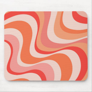 Tapis De Souris Conception moderne et colorée des vagues rétro