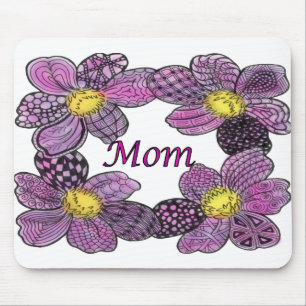 Tapis De Souris Conception MOM à fleurs violettes