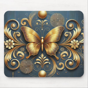Tapis De Souris Conception Papillon Doré