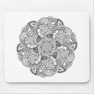 Tapis De Souris Conception ronde de griffonnage