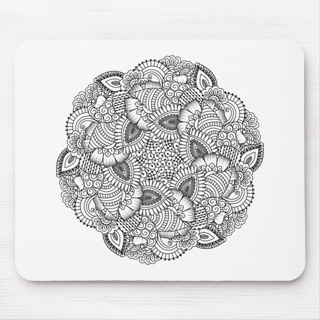 Tapis De Souris Conception ronde de griffonnage (Devant)
