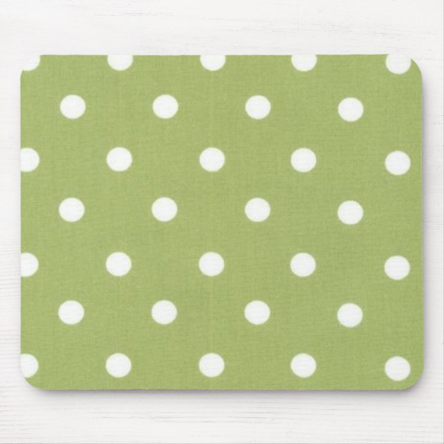 Tapis De Souris Conception verte de point de polka (Devant)