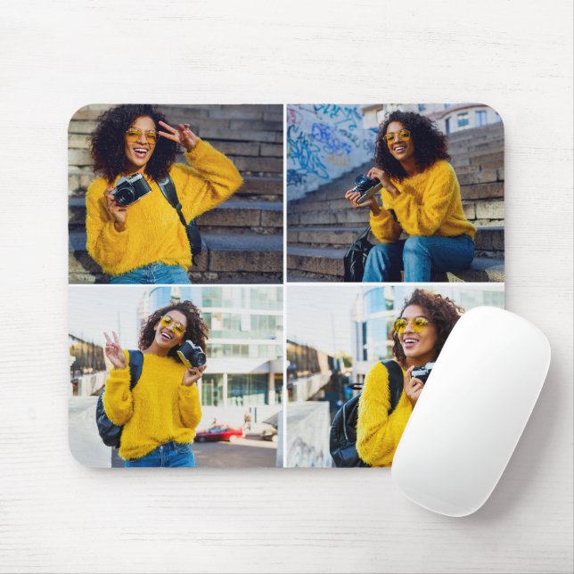 Tapis De Souris Concevez votre propre collection de 4 photos (Avec souris)