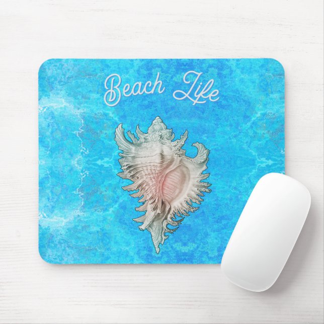 Tapis De Souris Conch Shell "Beach Life" (Avec souris)
