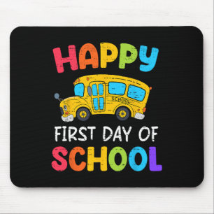 Tapis De Souris Conducteur de bus scolaire heureux premier jour d'