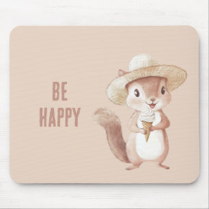 Tapis De Souris Cône de glace Écureuil heureux