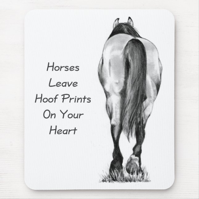 Tapis De Souris Congé Hoofprints de chevaux sur votre coeur : Art (Devant)