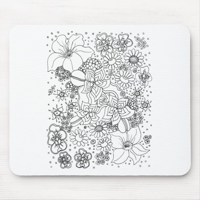 Tapis De Souris Conglomération des fleurs (Devant)