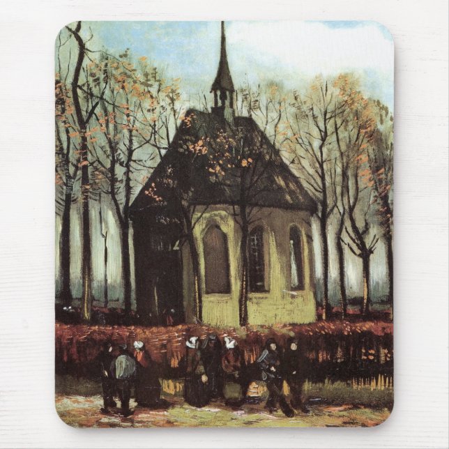 Tapis De Souris Congrégation à Church, Nuenen par Vincent van Gogh (Devant)