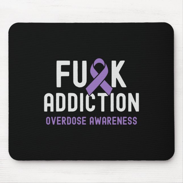 Tapis De Souris Conscience de la surdose du ruban pourpre Fck (Devant)