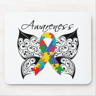 Tapis De Souris Conscience de papillon de tatouage - autisme