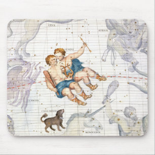 Tapis De Souris Constellation de Gémeaux avec le mineur de Canis,