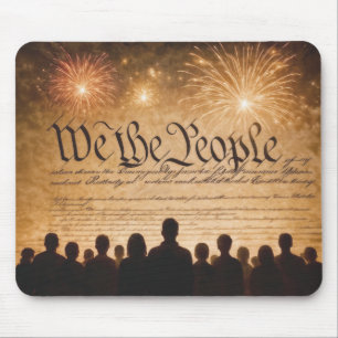Tapis De Souris Constitution des États-Unis avec feux d'artifice
