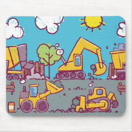 Tapis De Souris Construction à thème Mousepad pour enfants
