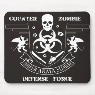 Tapis De Souris Contre- force de défense de zombi