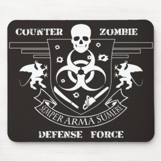 Tapis De Souris Contre- force de défense de zombi