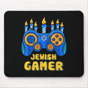 Tapis De Souris Contrôleur de jeu vidéo juif Gamer Chanukah Boy Ki