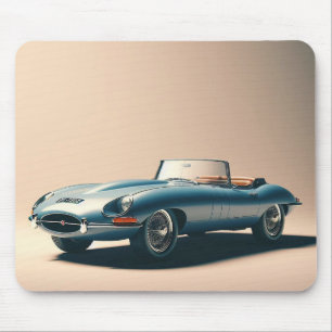 Tapis De Souris Convertible Jaguar de type E (bleu)