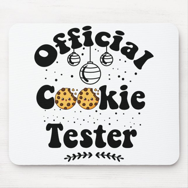 Tapis De Souris Cookie Tester officiel Amateurs de Cookie Noël (Devant)