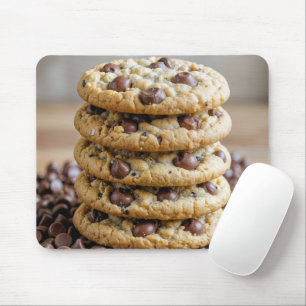 Tapis De Souris Cookies À Chip De Chocolat Sur Les Morceaux De Cho