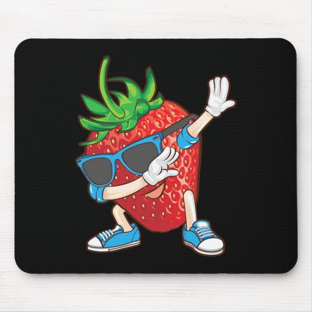 Tapis De Souris Cool Dabbing Fraise Funny Love Dancer Sweet Fr (Devant)