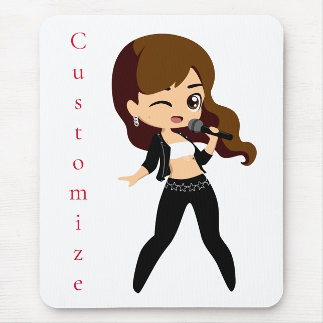Tapis De Souris Cool fille chante Karaoke Thunder_Cove (Devant)