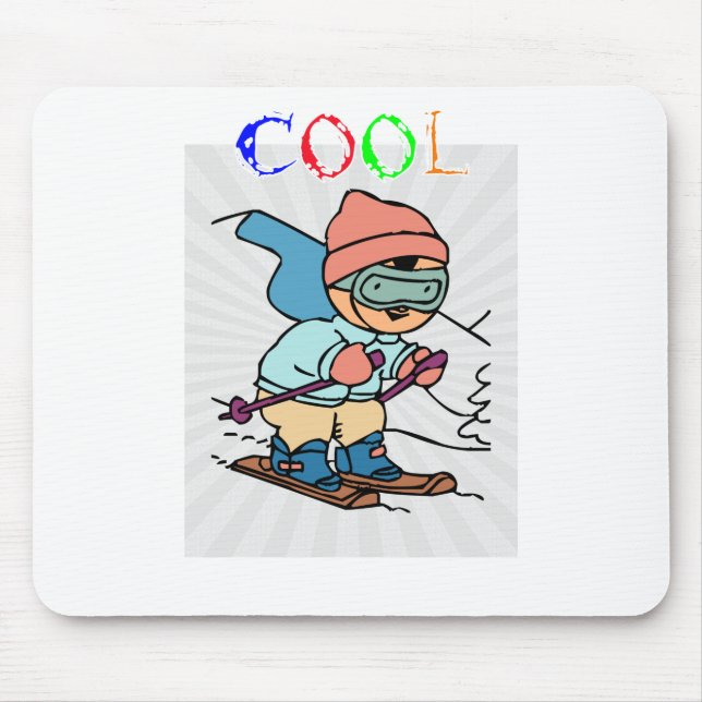 Tapis De Souris Cool Funny Skier | conceptions de ski | skier drôl (Devant)