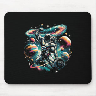 Tapis De Souris Cool Galaxy Bodybuilder Astronaut Sur La Construct