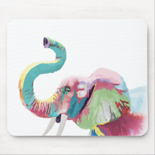 Tapis De Souris Cool génial éléphant coloré et branché