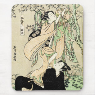 Tapis De Souris Cool japonais vintage ukiyo-e scroll deux geishas