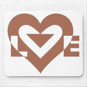 Tapis De Souris Cool Love Graphic, Mocha Brown