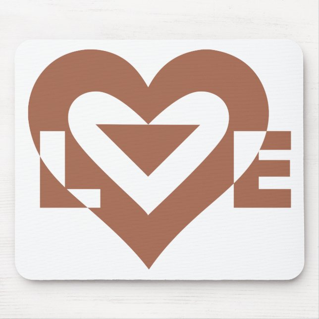 Tapis De Souris Cool Love Graphic, Mocha Brown (Devant)