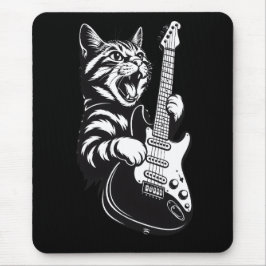 Tapis De Souris Cool Music Love | Rock Cat Playing Electric Guitar