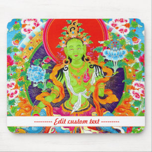 Tapis De Souris Cool oriental mandala vert Tara dieu vibrant