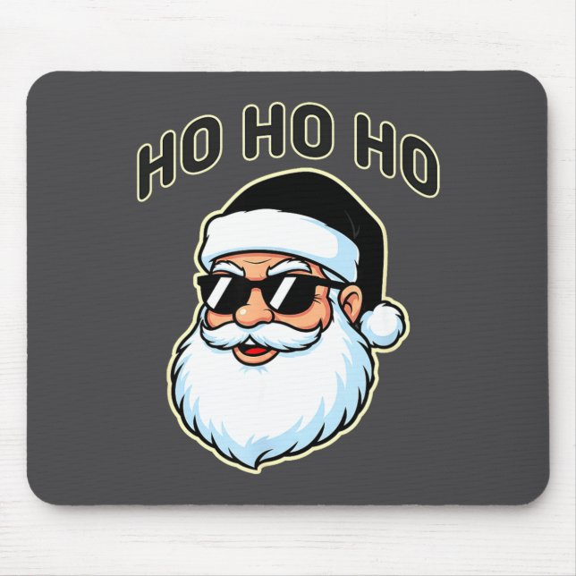 Tapis De Souris Cool Santa In Black Hat Sungles Graphic 2  (Devant)