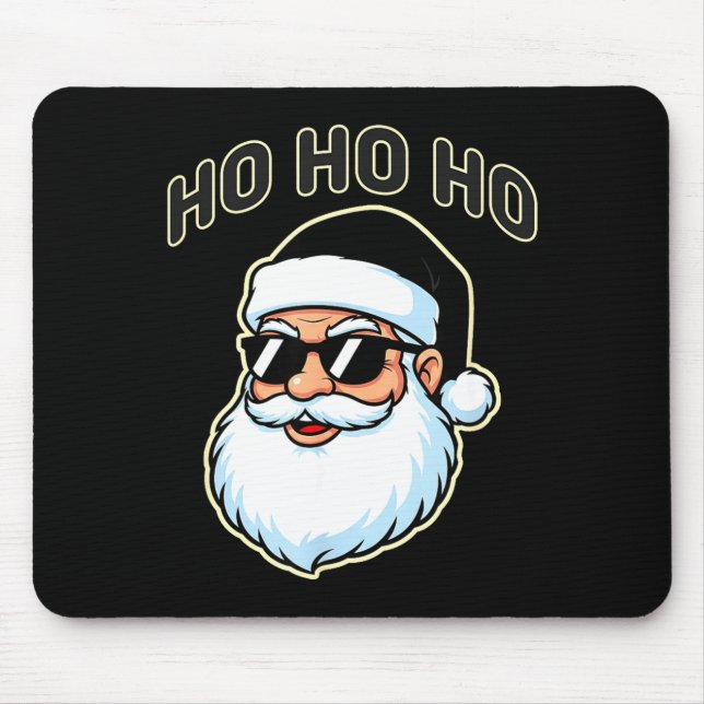 Tapis De Souris Cool Santa In Black Hat Sungles Graphic 2  (Devant)