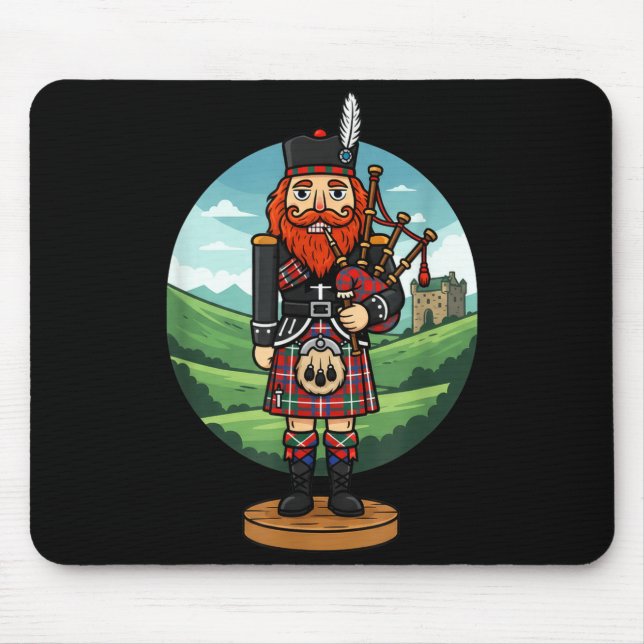 Tapis De Souris Cool Scottish Nutcracker Bagpes  (Devant)