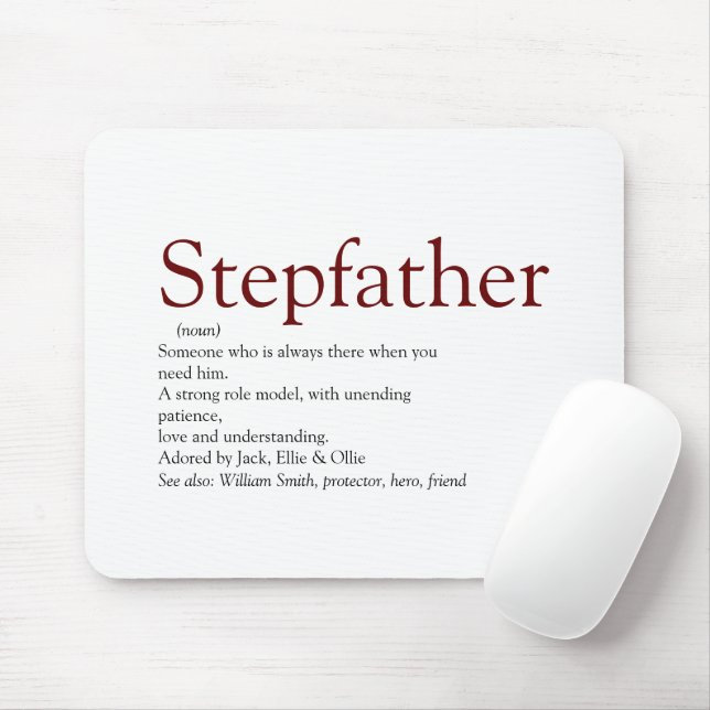 Tapis De Souris Cool Stepfather, Stepdad Définition Fun Grey Mouse (Avec souris)