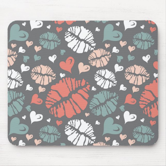 Tapis De Souris Copie de baiser et motif de coeur (Devant)
