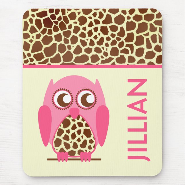 Tapis De Souris Copie de girafe et Mousepad personnalisé par hibou (Devant)