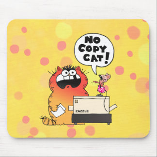 Tapis De Souris Copieur drôle drôle de bande dessinée du chat | de