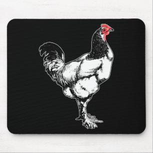 Tapis De Souris Coq de ferme vintage design minimaliste de poulet 