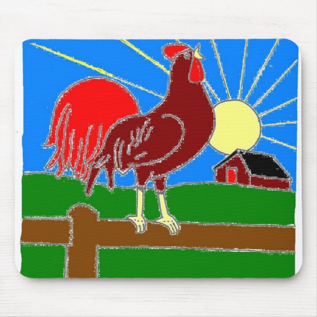 Tapis De Souris Coq et Sun Mousepad (Devant)