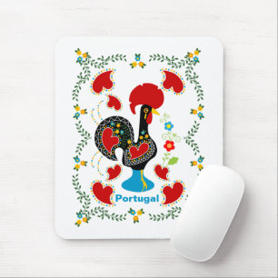 Tapis De Souris Coq traditionnel du Portugal en noir