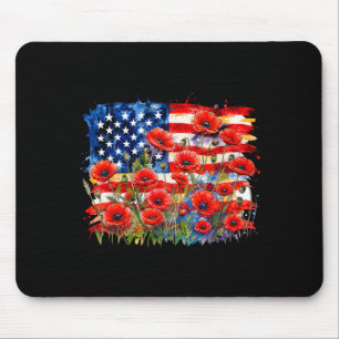 Tapis De Souris Coquelicot drapeau américain jour du souvenir