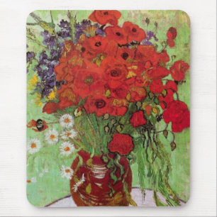 Tapis De Souris Coquelicots et pâquerettes par Vincent van Gogh